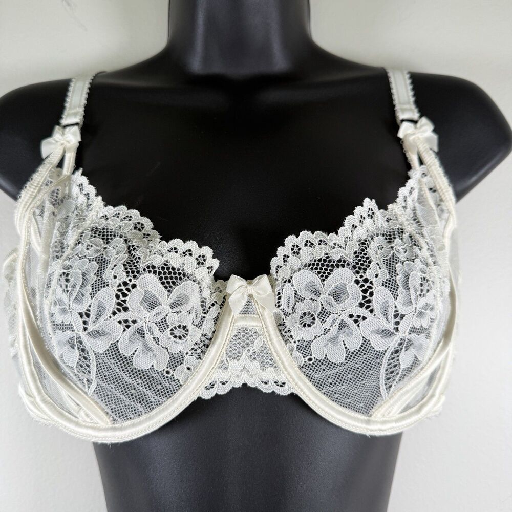 Lounge Women's Blossom Soft Stretch Underwired Balcony Bra Cream 36DD NWT